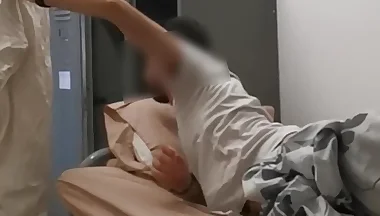 Cumming on sailor's Uniform in the Barracks