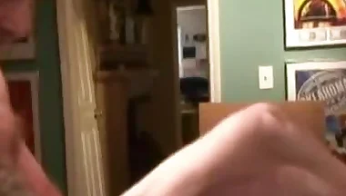 Grandpa and younger homo swallow each others cocks and jizz in solo play