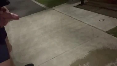 Straight guy is flashing his uncut cock in public flashing.