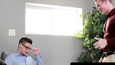 Office jock Dalton Riley fucks Jackson Cooper's muscular homo hard