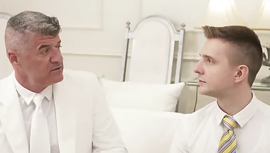 Twink Serg Shepard anal fucked by old man's inexplicably hard cock!