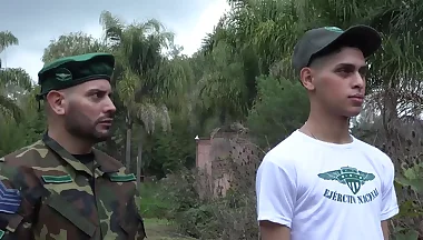 Tommy Ameal ass got drilled by Sergeant Daniel Trebol huge cock