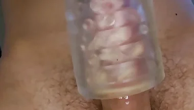 Milking machine. Solo masturbation. Blowjob. Handsfree orgasm.