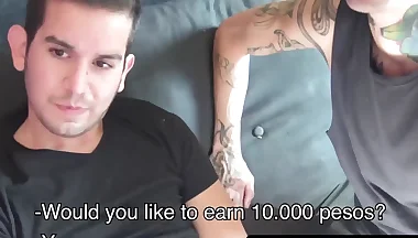Straight Latino's hardcore raw bareback sex for cash adventure