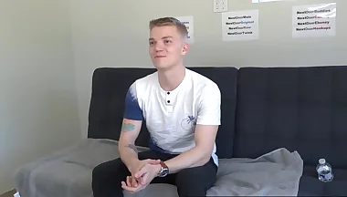 Young Kyle Brant touching himself and jerking off his thick dick