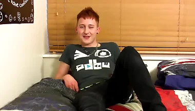 Twink dude Josh Dixon plays with his hard cock till he cums