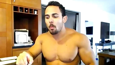 Latin Big Cock Stud Jerks Off