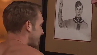 Two scout masters seduce their hairless boys