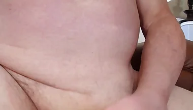 Grandpa Hottang69 &num;114 mature 75 year old Grandpa wanking his small shaved uncut cock using his