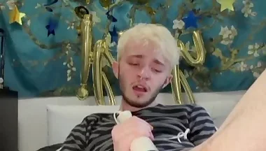 FTM Twink playing his pussy