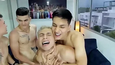 Twinks rough fucking orgy