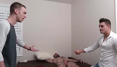 Stepdad Lies Silently on the Bed&comma; Unbothered by His Stepsons' Chaos