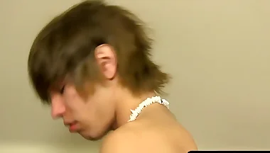 Passionate twink stuffs his ass with dildo while jerking off solo