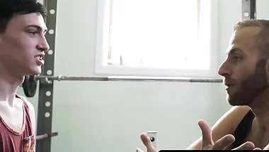 Skinny Stepson Sucks His Stepdad's Big Cock Before Bareback Ass Pounding