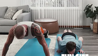 FunSizeBoys Logan Cross and Dallas Steele workout and fuck together