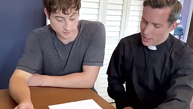 Religious twink's raw, hardcore anal destruction by a dominant daddy priest