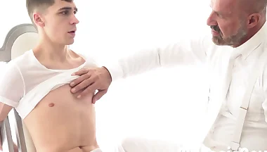 Felix Kamp Kamp puts dildo on sexy Marcus Ryan ass while jerking cock