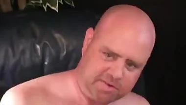 Naughty bear tugs cock and fingers asshole in solo play